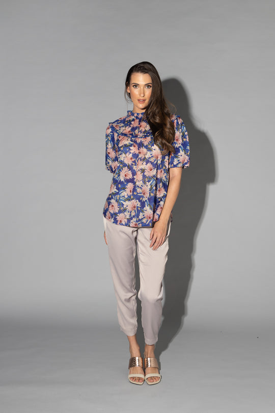 Drama The Label - Maisey Top | Cyan Flower