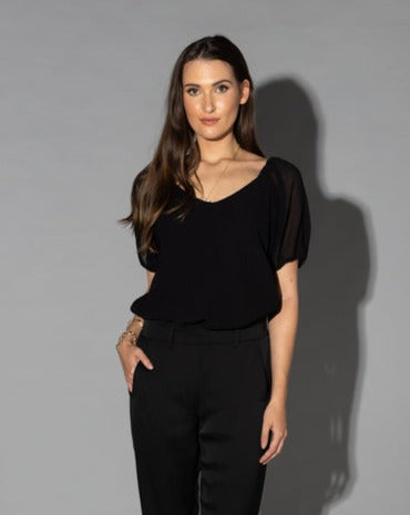 Drama The Label - Lorna Top | Black Crinkle