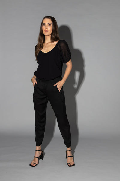 Drama The Label - Lorna Top | Black Crinkle