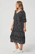 Cartel and Willow - Cali Midi Dress | Black Stencil