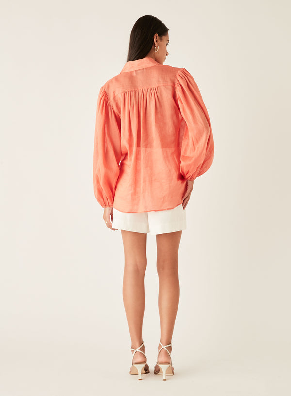 Esmaee - Palms Blouse | Blood Orange
