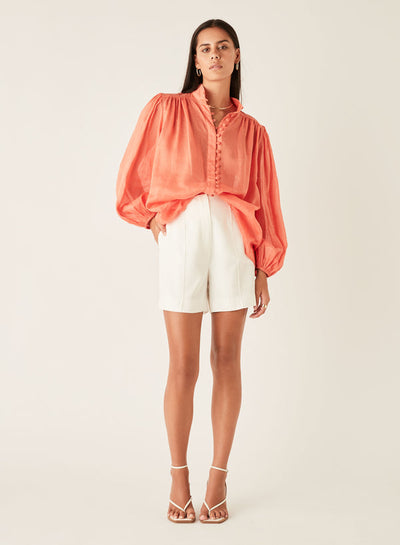 Esmaee - Palms Blouse | Blood Orange