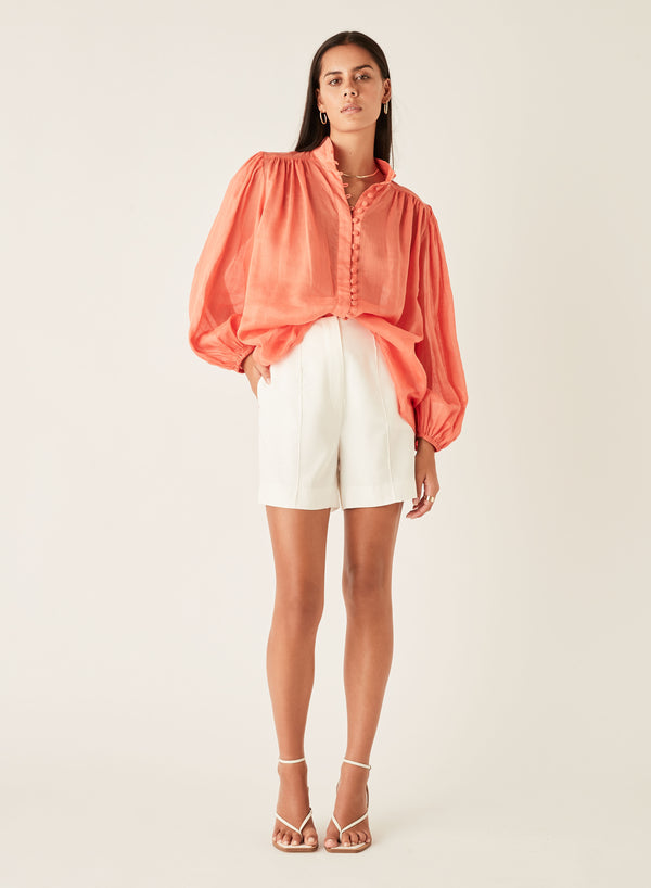 Esmaee - Palms Blouse | Blood Orange