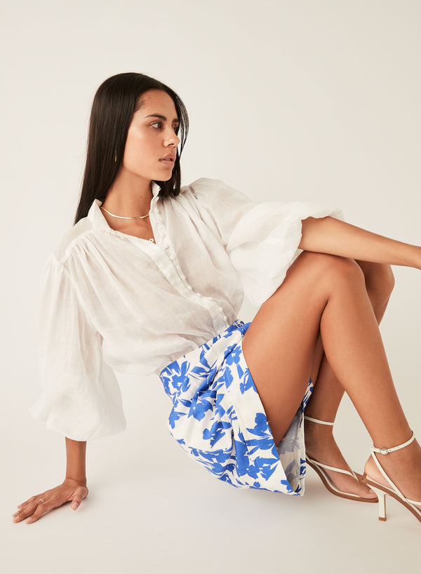 Esmaee - Palms Blouse | White