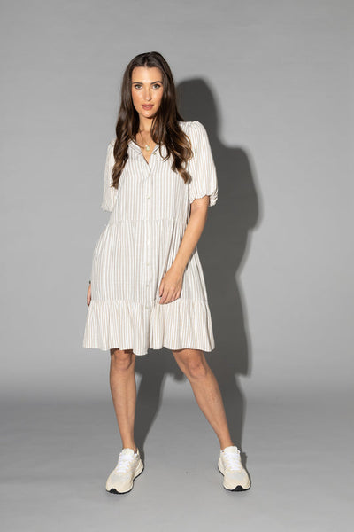Drama the Label - Will Dress | Ecru Stripe