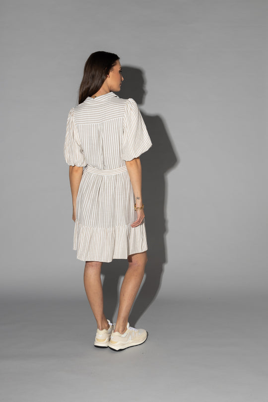Drama the Label - Will Dress | Ecru Stripe