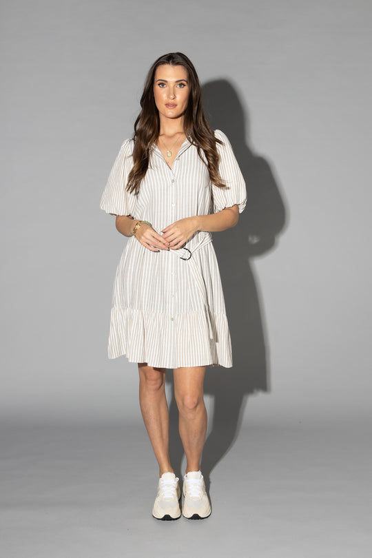 Drama the Label - Will Dress | Ecru Stripe