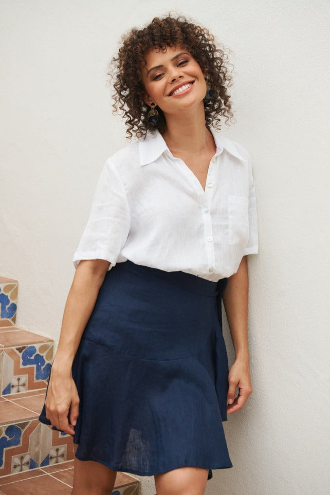 eb & ive - La Vie Mini Wrap Skirt | Sapphire