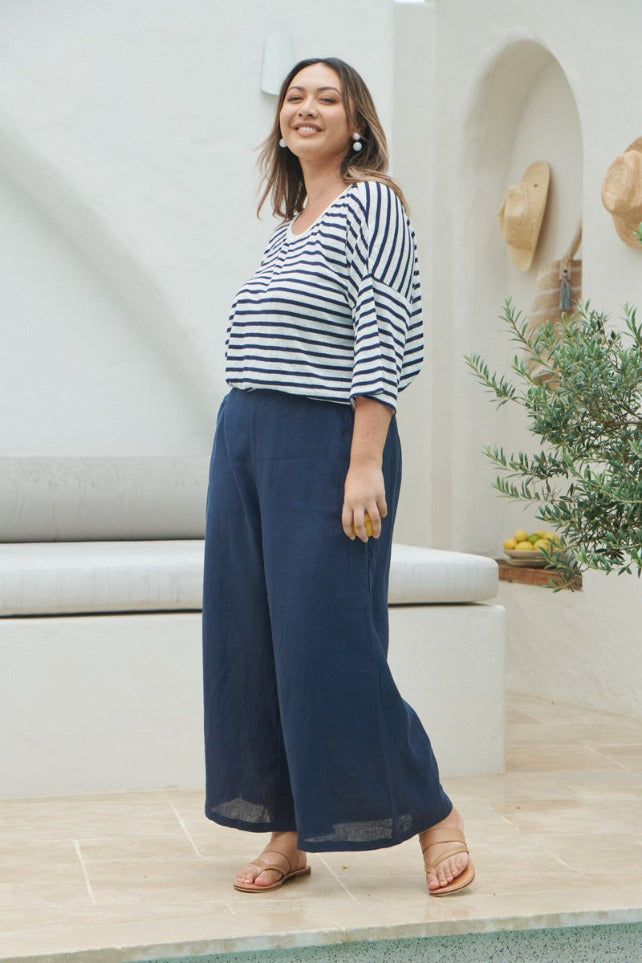 Eb & Ive - La Vie Crop Pant | Sapphire