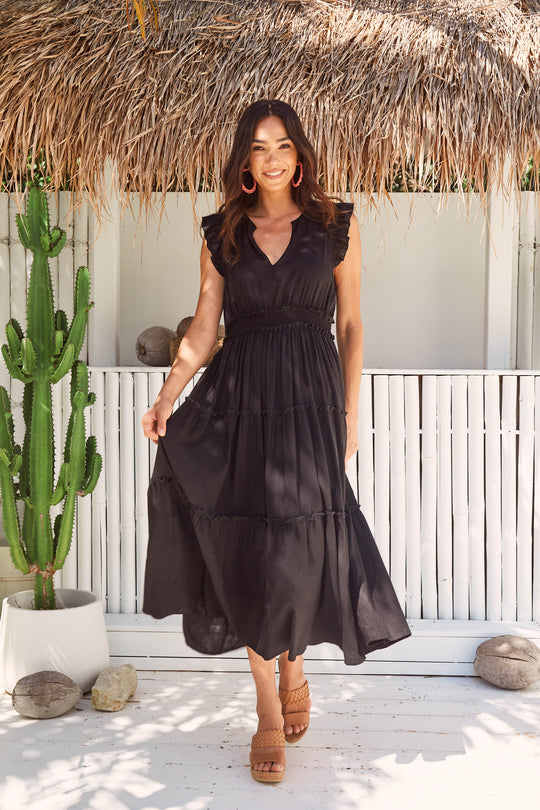 Haven - Tanna Frill Dress | Jet