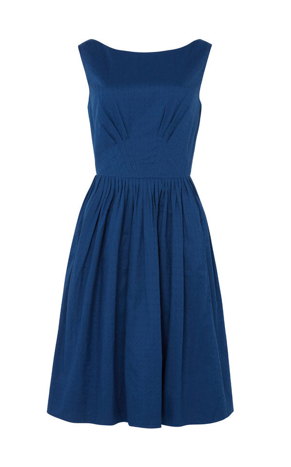 Emily and Fin - Abigail Dress | Lapis Cotton Dobby