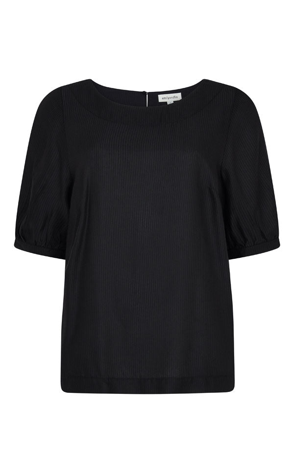 Emily and Fin - Georgia Top | Black Self Stripe