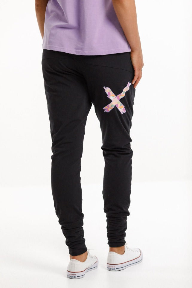 Homelee - Apartment Pants | Black with Summer Camo Patterned X