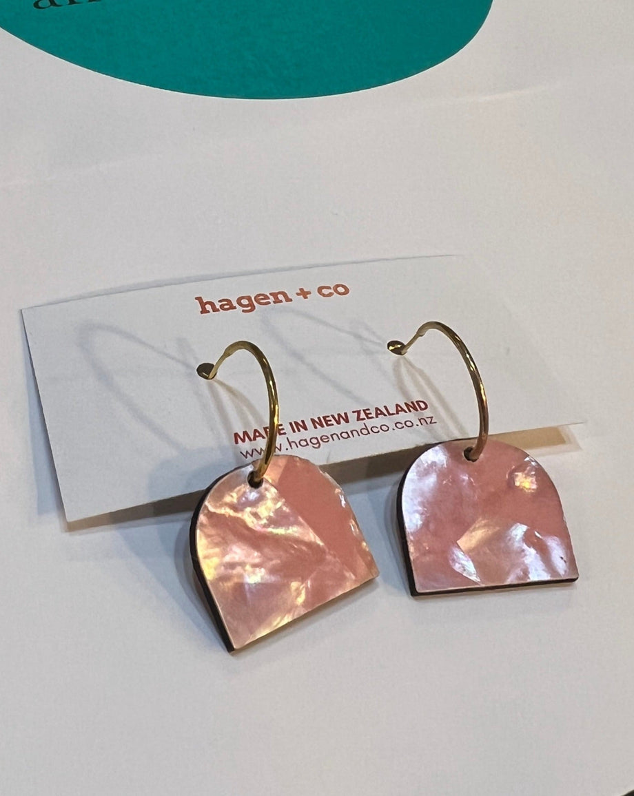 Hagen + Co - Arch Hoops | Pink Shell