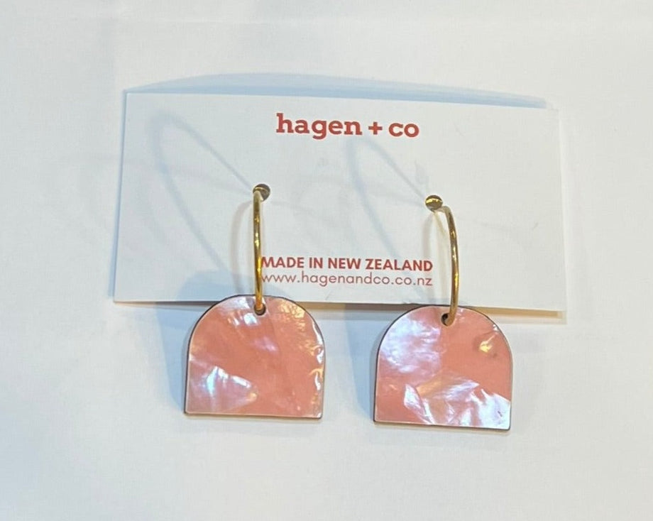 Hagen + Co - Arch Hoops | Pink Shell