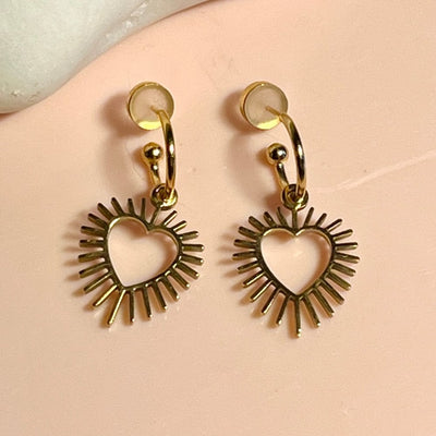 Penny Foggo - Spiky Heart Half Hoops | Gold