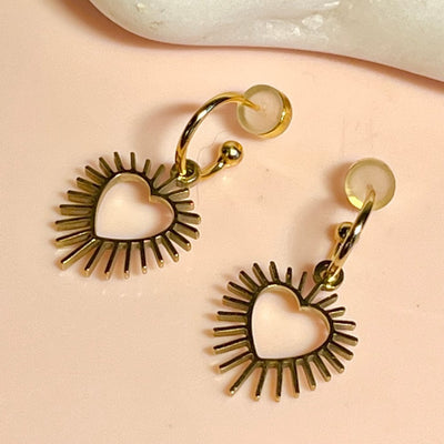 Penny Foggo - Spiky Heart Half Hoops | Gold