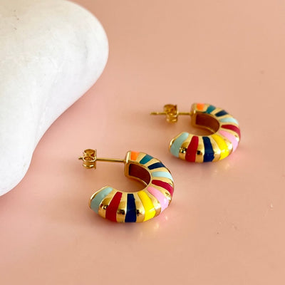 Penny Foggo - Colourful Chunky Croissant Hoops