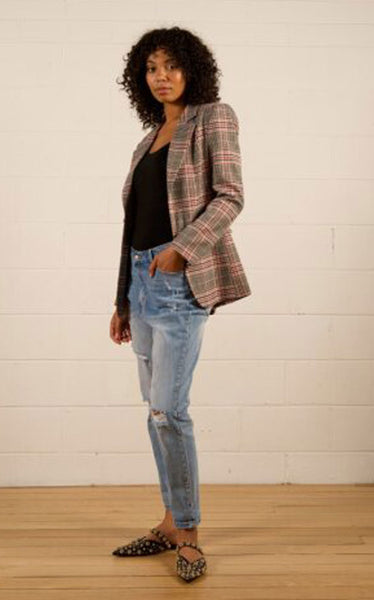 We Are The Others - Jules Longline Blazer | Summer Pink Check