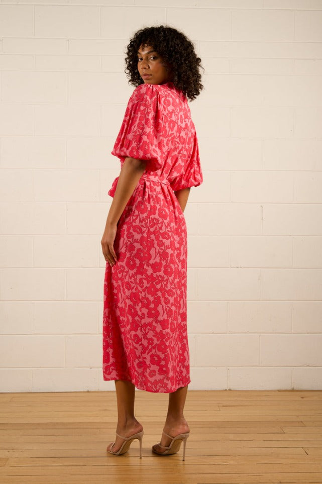 We Are The Others - Alessa Short Sleeve Shirt Dress | Pink Damask
