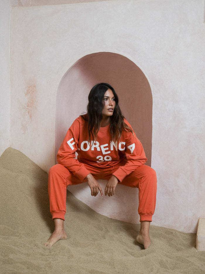 Florencia The Label - Zuri Sequin Sweater | Crimson Red