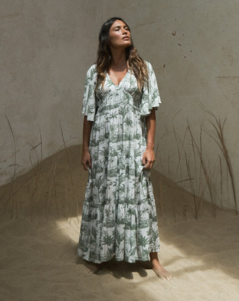 Florencia The Label - Abacus Maxi Dress | Khaki Palm