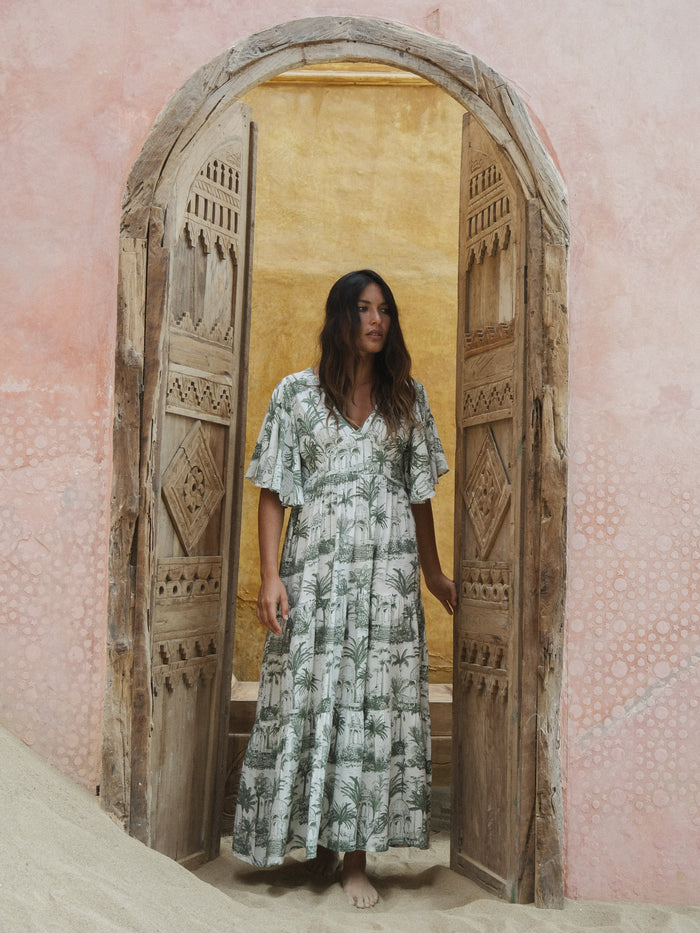 Florencia The Label - Abacus Maxi Dress | Khaki Palm