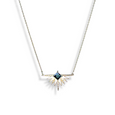 Lindi Kingi x Kelly - A Dusting of Jewels Solar Necklace | Platinum with Black Stone