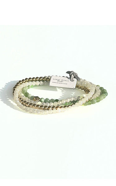 Lindi Kingi + Kelly - Beaded Bracelet Set | Peridot, Opal and Gold