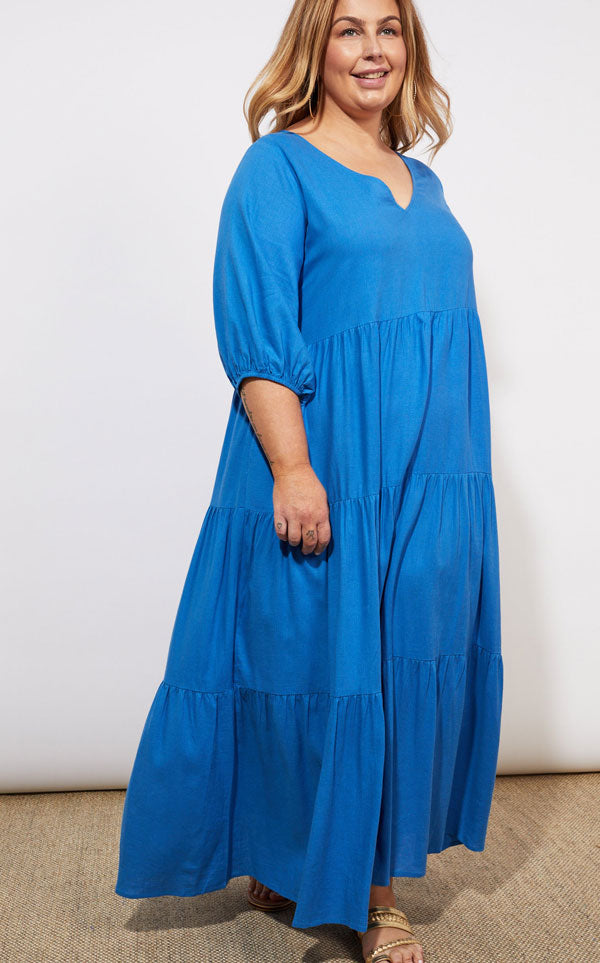 Haven - Tanna Tiered Maxi | Colbalt