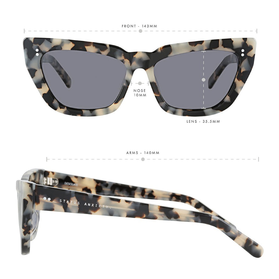Status Anxiety - Desolate Sunglasses | White Tort