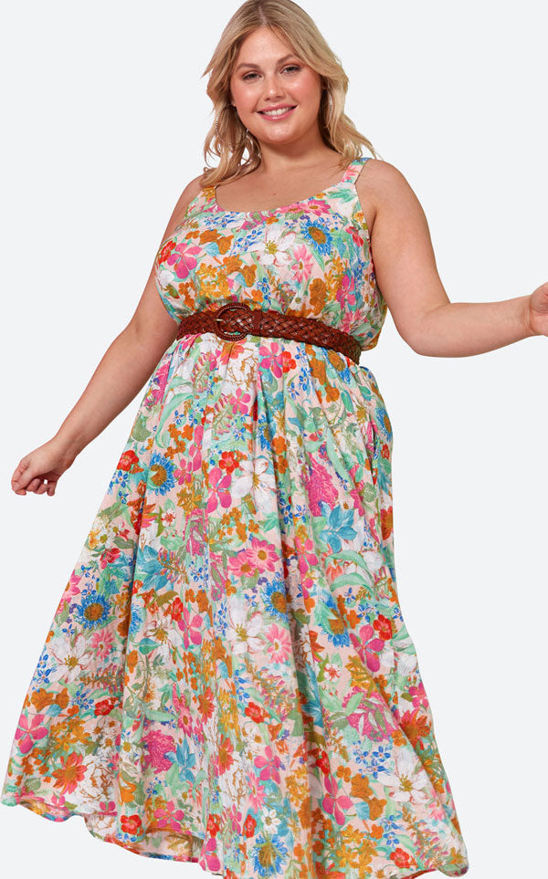 Eb & Ive - Verve Tank Maxi | Pink Flourish