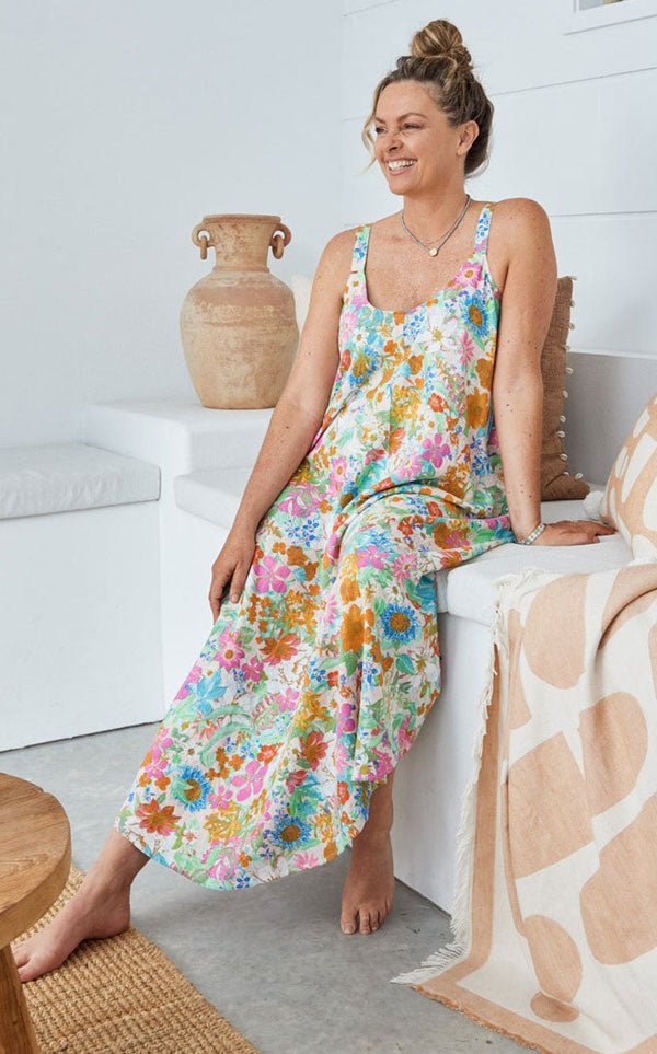 Eb & Ive - Verve Tank Maxi | Pink Flourish