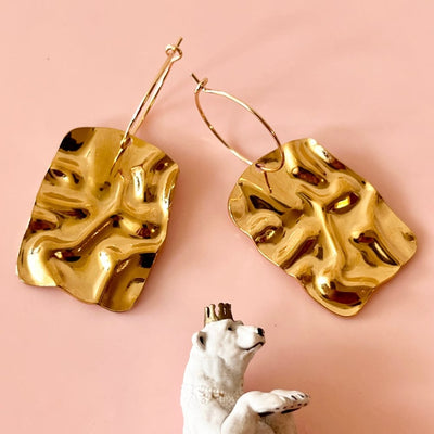 Penny Foggo - Rectangle Textured Drops | Gold