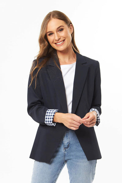 Seeking Lola - Georgie Blazer | Navy Check