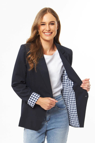 Seeking Lola - Georgie Blazer | Navy Check