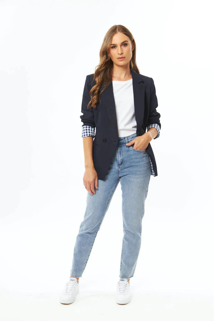 Seeking Lola - Georgie Blazer | Navy Check