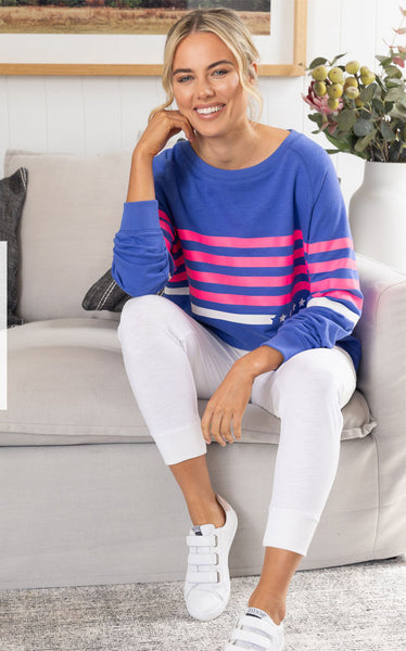 Jovie the Label - Sandy Sweater Cobalt Stripes