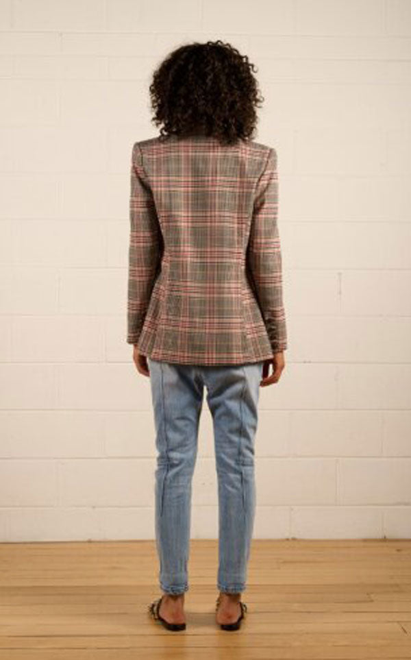 We Are The Others - Jules Longline Blazer | Summer Pink Check
