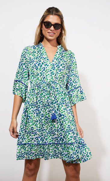 Haven - Lamu Tie Dress | Savanna Blue