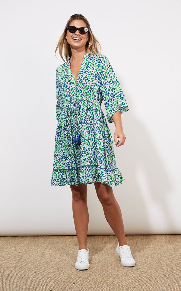 Haven - Lamu Tie Dress | Savanna Blue
