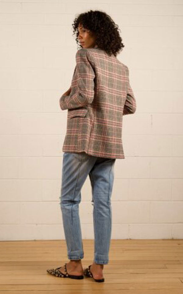 We Are The Others - Jules Longline Blazer | Summer Pink Check