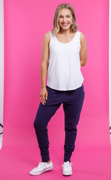 Homelee - Apartment Pants | Evening Blue with White X
