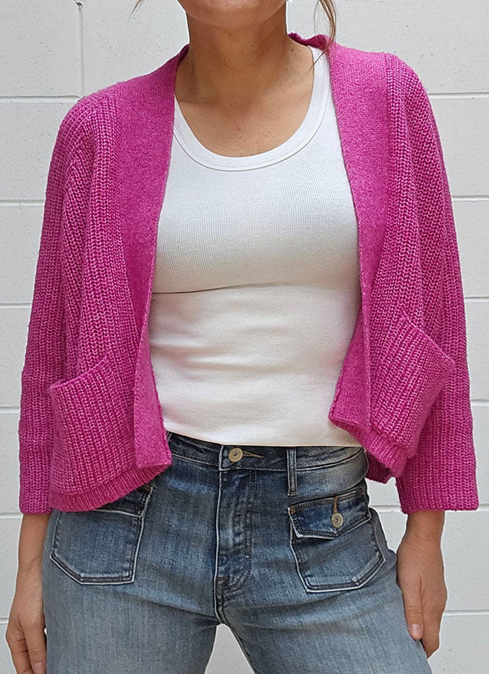 Hello Friday - Demi Cardigan | Raspberry