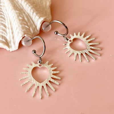 Penny Foggo - Spiky Heart Half Hoops | Silver