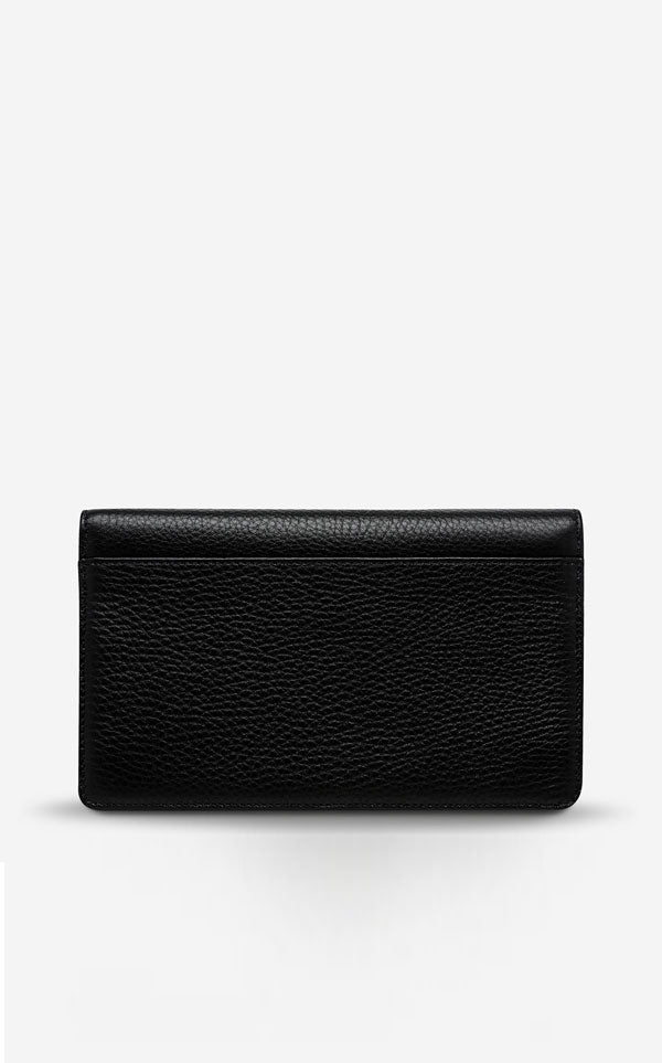 Black leather wallet - back