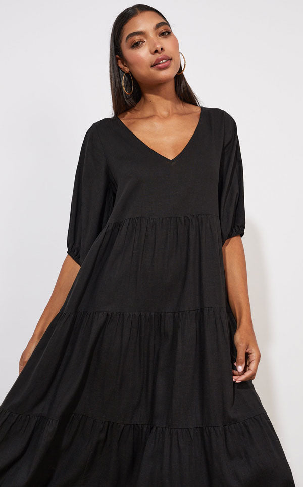 Haven - Tanna Tiered Maxi | Jet