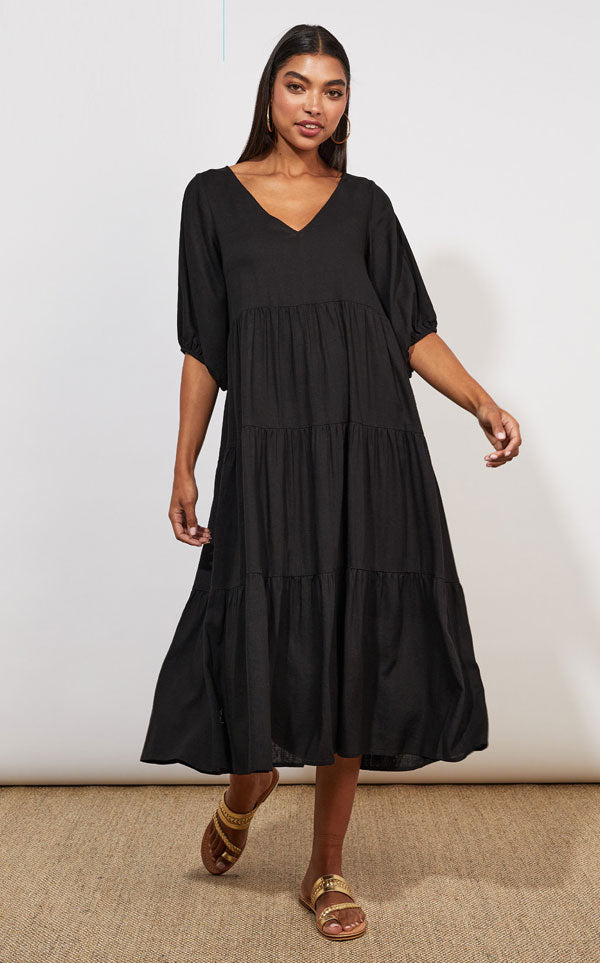 Haven - Tanna Tiered Maxi | Jet