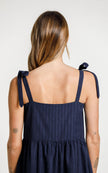 Thing Thing - Tie Up Zig Dress | Slinky Navy
