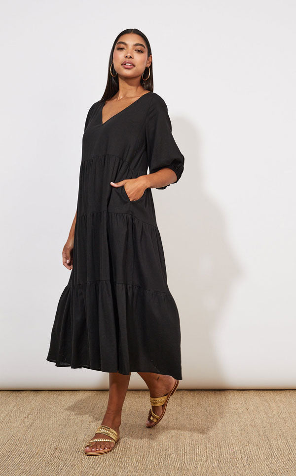 Haven - Tanna Tiered Maxi | Jet